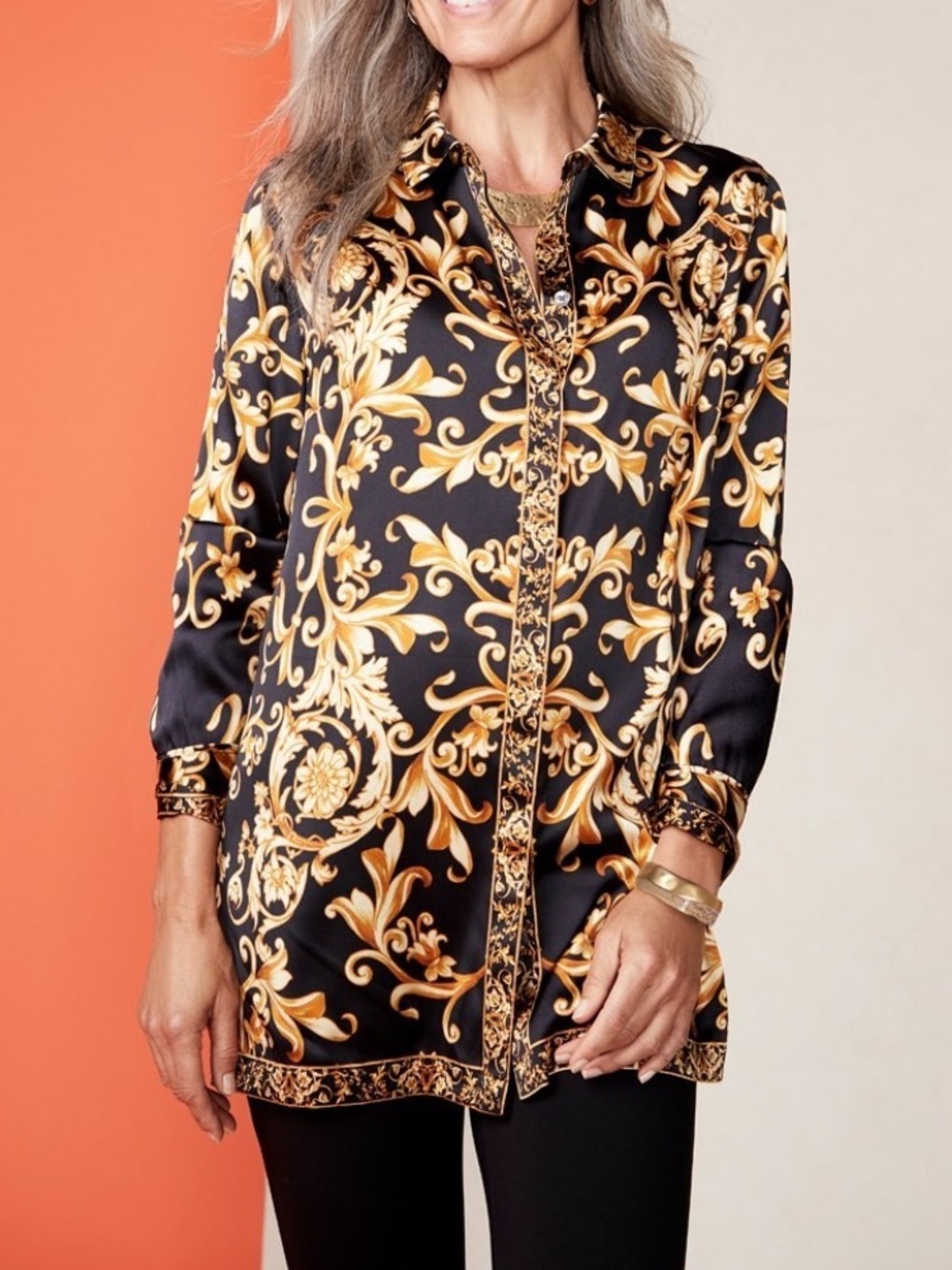 Chico's Ornate scrolls tunic